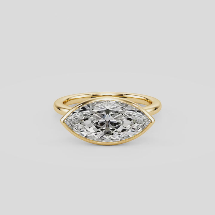 Royal Marquise East West Bezel Engagement Ring - R1015