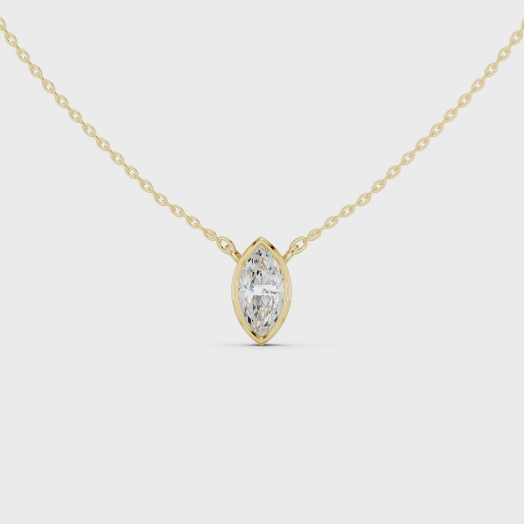 Marquise Cut Diamond Bezel Solitaire - P1135MQ2