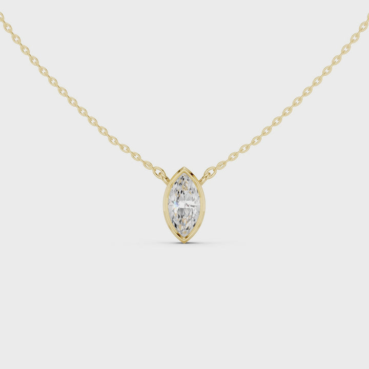 Marquise Cut Diamond Bezel Solitaire - P1135MQ2