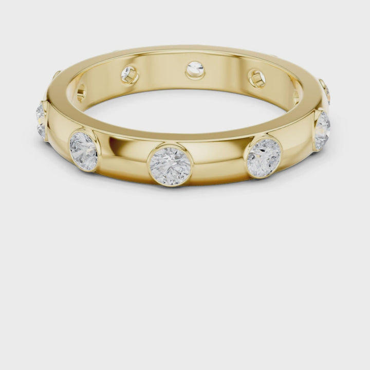 Flush Set Round 0.8 ctw Diamond Band - B1144