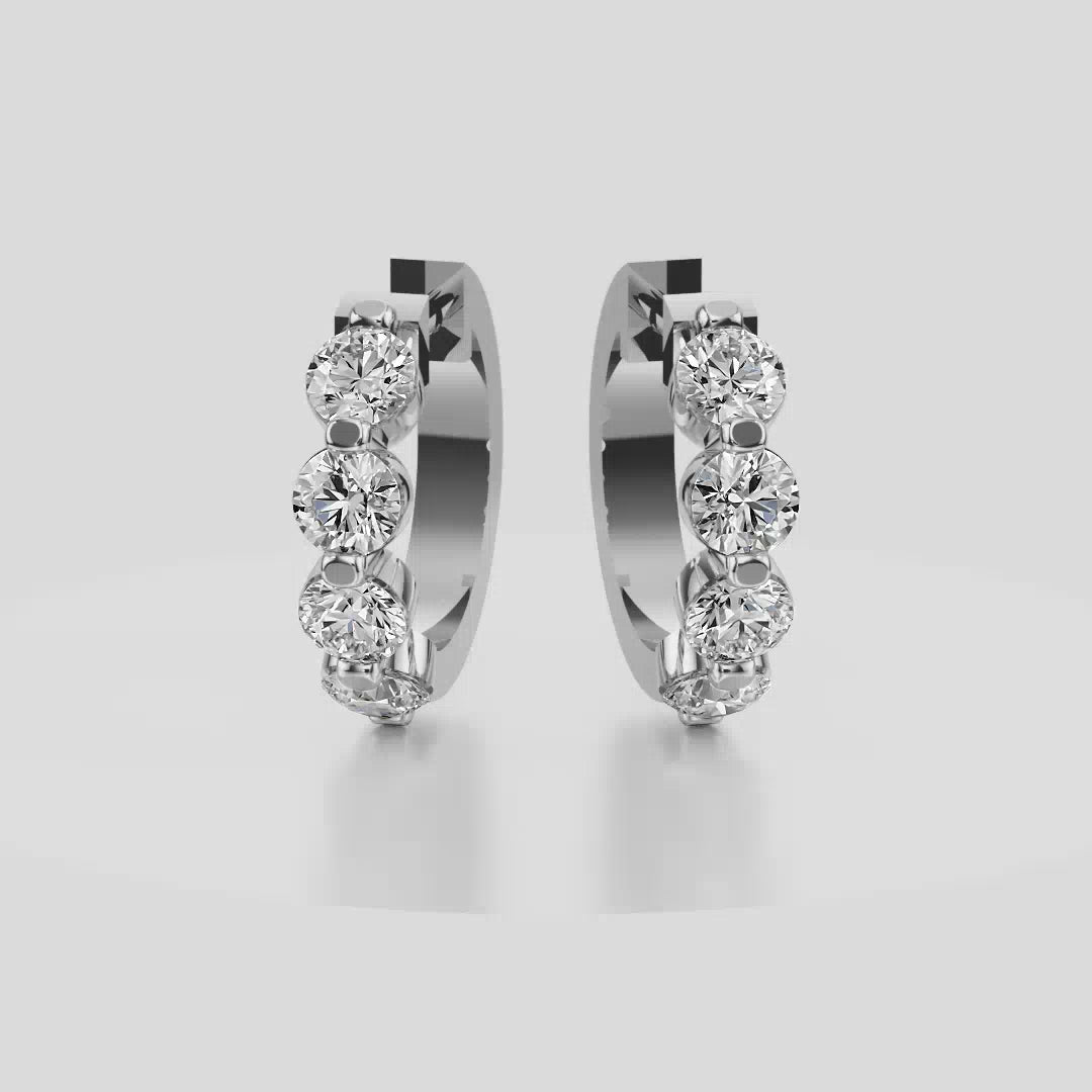 Classic Diamond Hoops - E1105