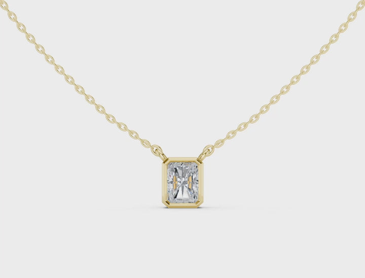 Radiant Bezel 1.5 ctw Diamond Necklace - P1132