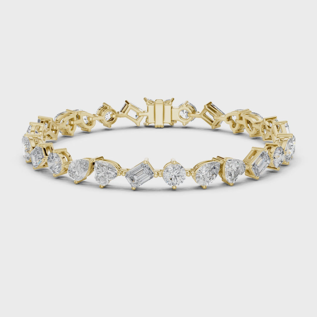 Mixed Shape 10 ctw Lab Diamond Tennis Bracelet - BC111