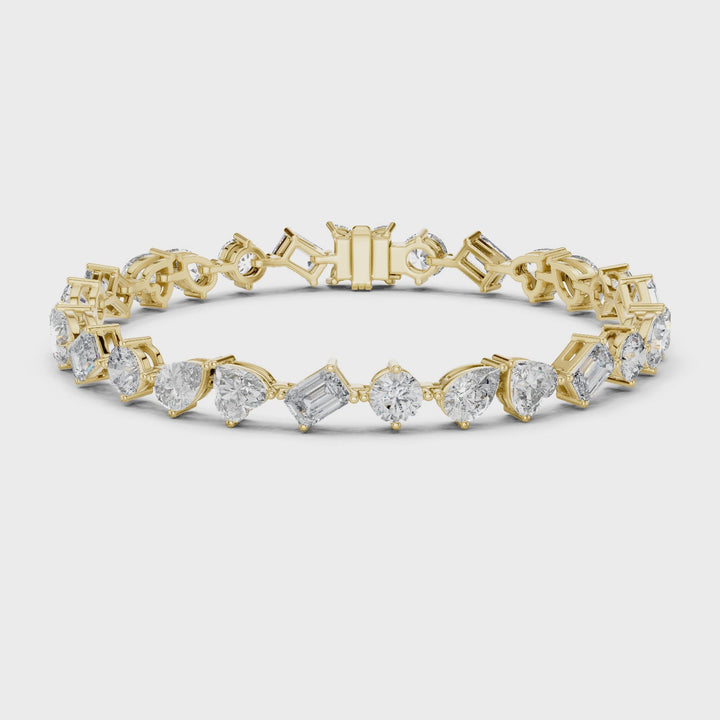 Mixed Shape 10 ctw Lab Diamond Tennis Bracelet - BC111
