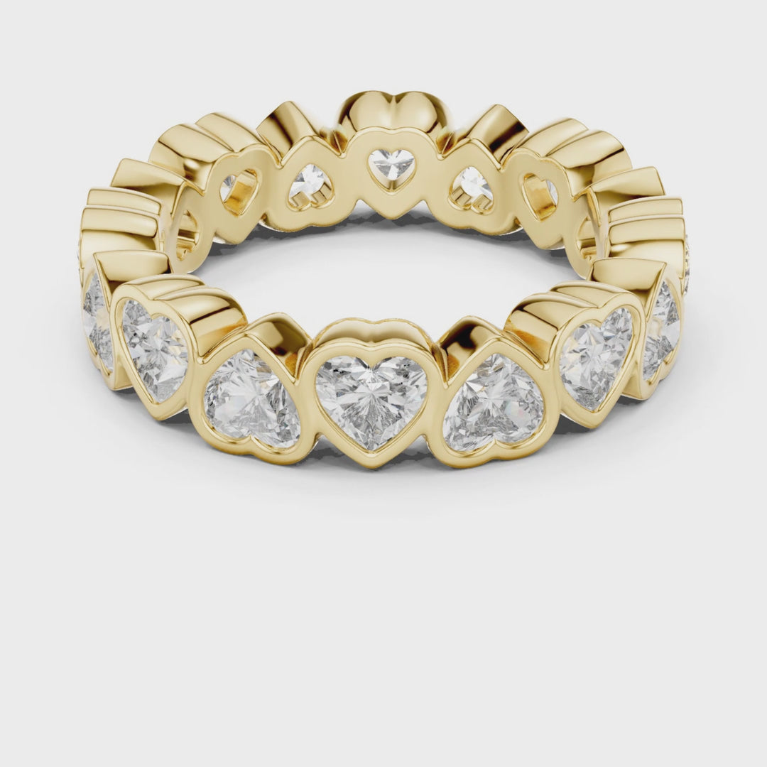 Heart Shape Bezel Set 3.67 ctw Diamond Eternity Band - B1175