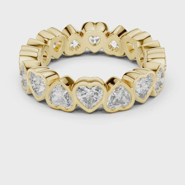 Heart Shape Bezel Set 3.67 ctw Diamond Eternity Band - B1175