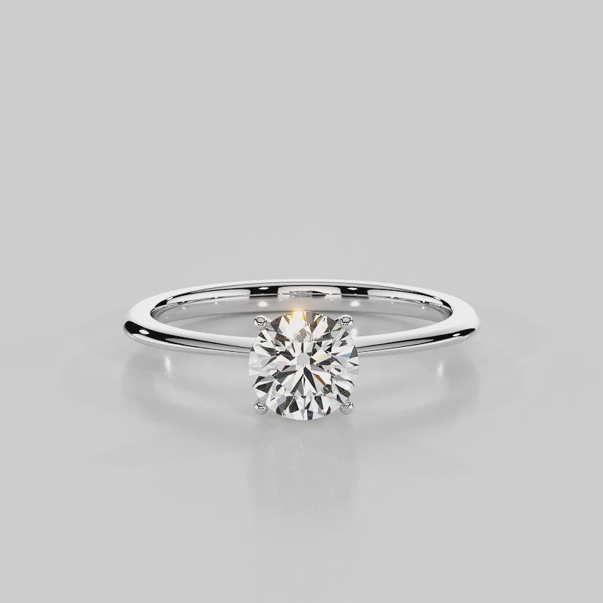 Classic Charm Solitaire Knife Edge Engagement Ring - R1006