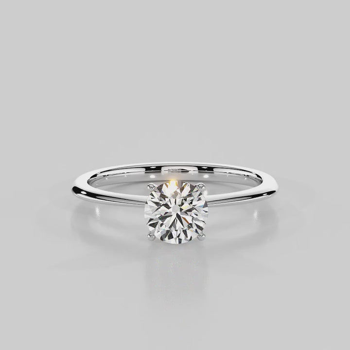Classic Charm Solitaire Knife Edge Engagement Ring - R1006