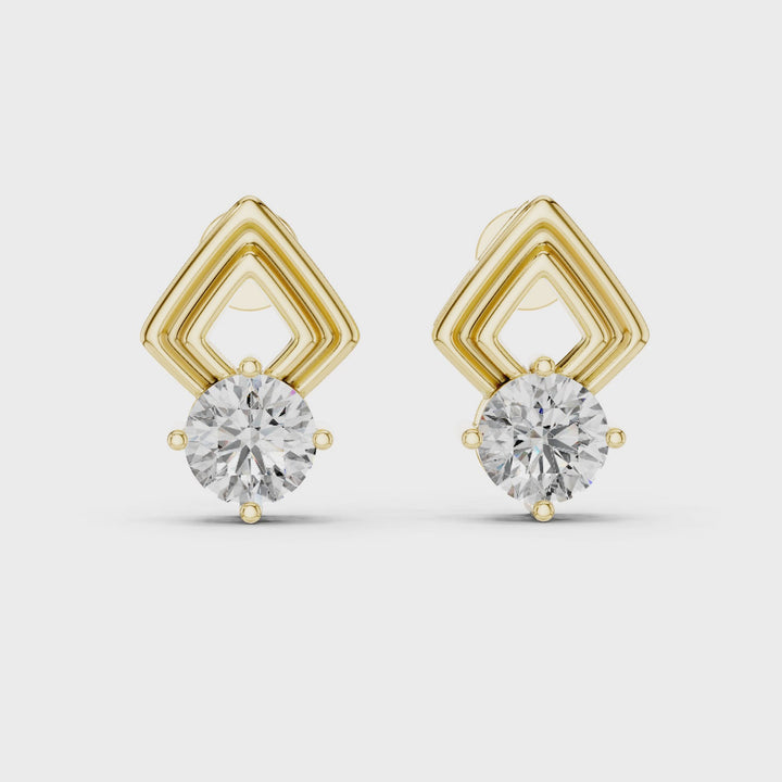 Geometric 2.5 ctw Diamond Stud Earrings - E1125