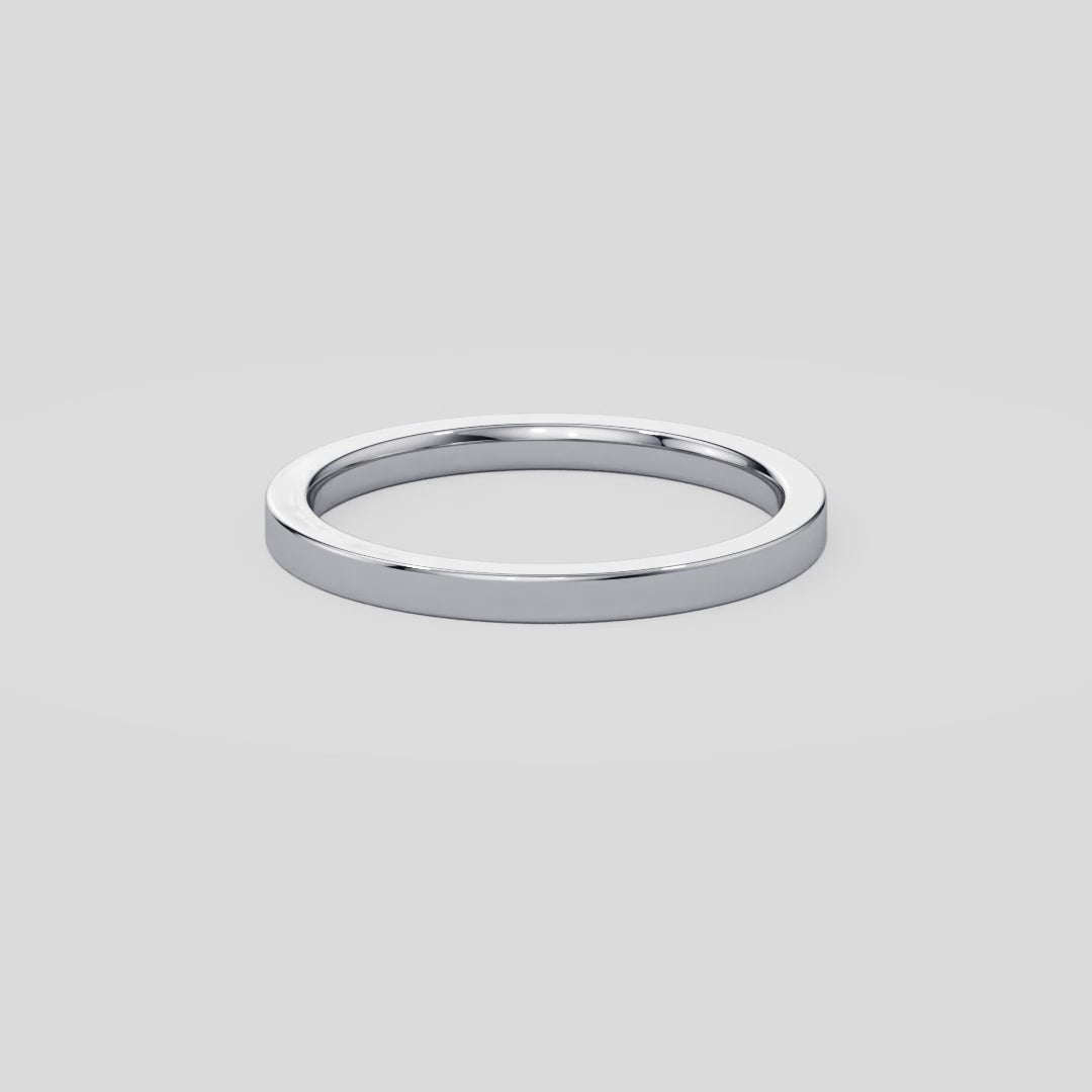 True Love Flat Plain Wedding Band - B1009