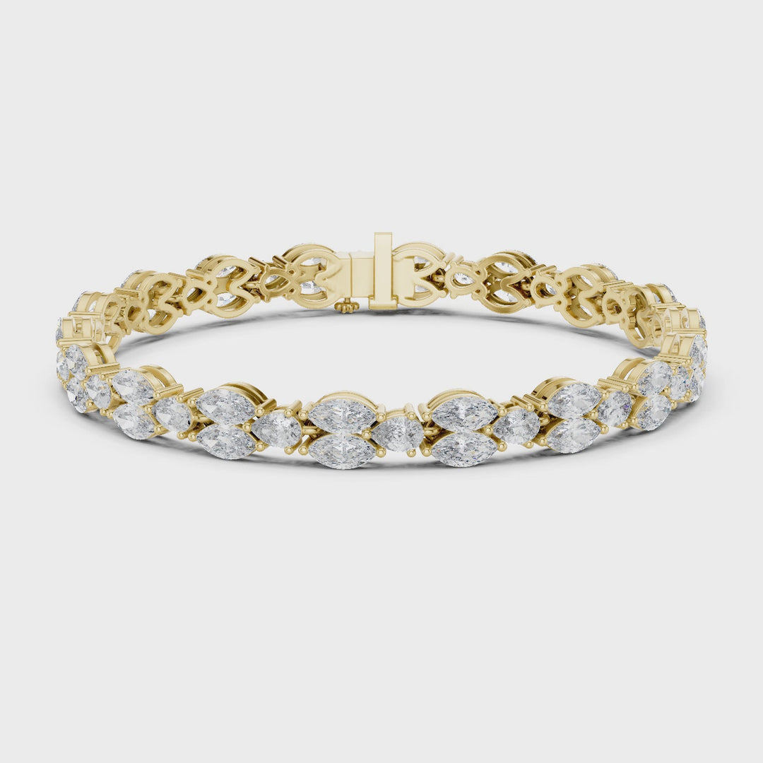 Pear & Marquise 9 ctw Lab Diamond Tennis Bracelet- BC121