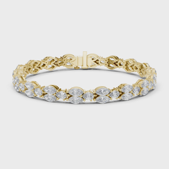 Pear & Marquise 9 ctw Lab Diamond Tennis Bracelet- BC121
