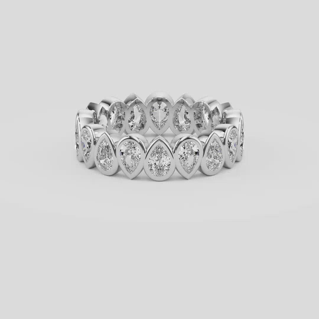 Eternity Pear Shape Wedding Diamond Band - B1017