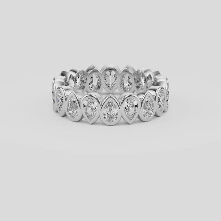 Eternity Pear Shape Wedding Diamond Band - B1017
