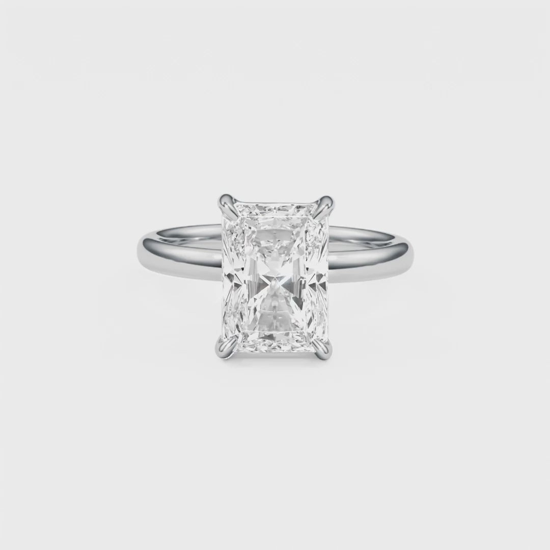 Radiant Cut Solitaire Gold Ring- R1036