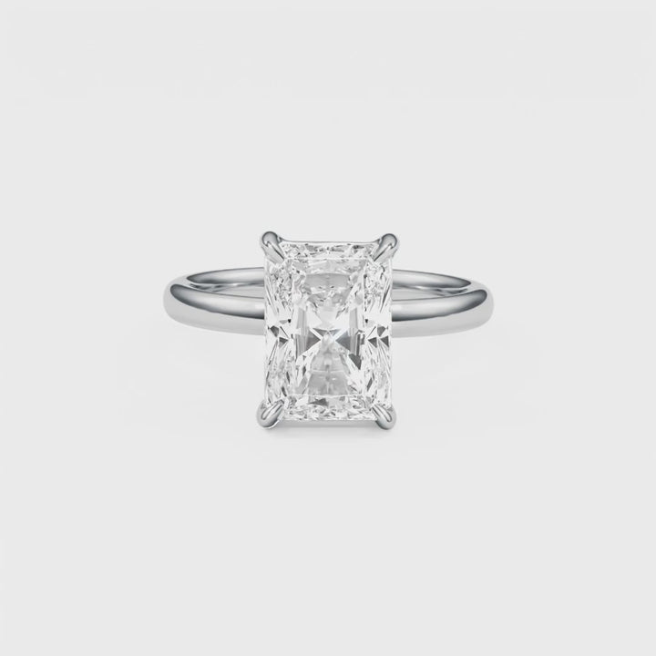 Radiant Cut Solitaire Gold Ring- R1036