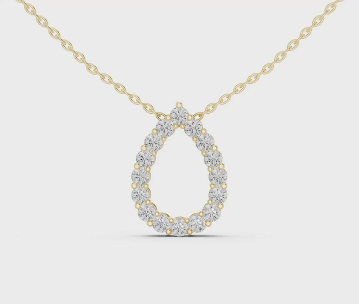 Classic Open Pear 1.0 ctw Diamond Necklace - P1122
