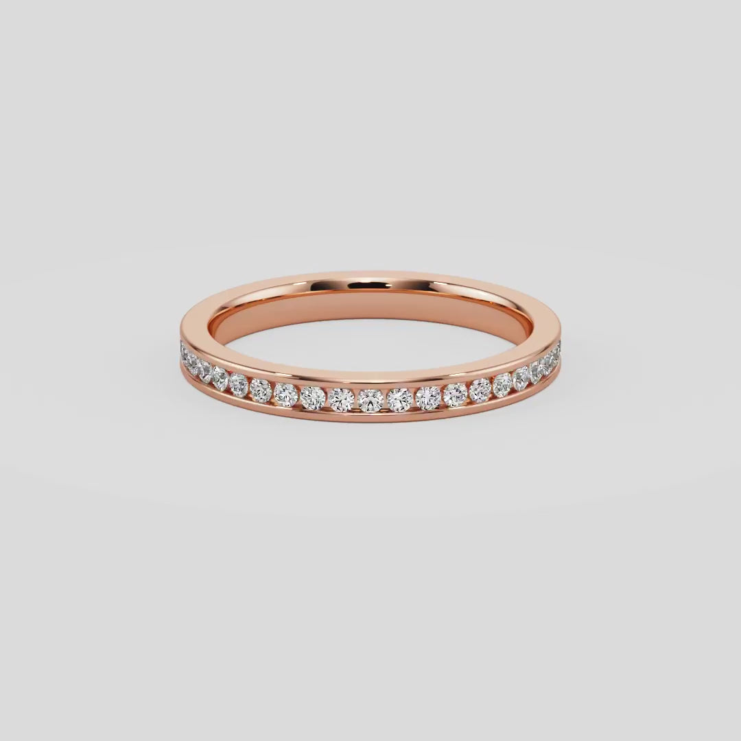 Love Story Channel Wedding Band - B1001