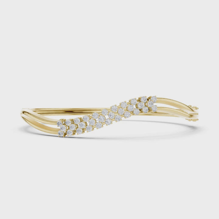 The Wavy Bangle Gold Bracelet - BC109