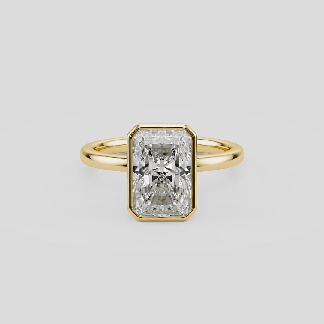 Golden Radiance Bezel Engagement Ring - R1016