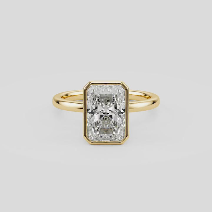 Golden Radiance Bezel Engagement Ring - R1016