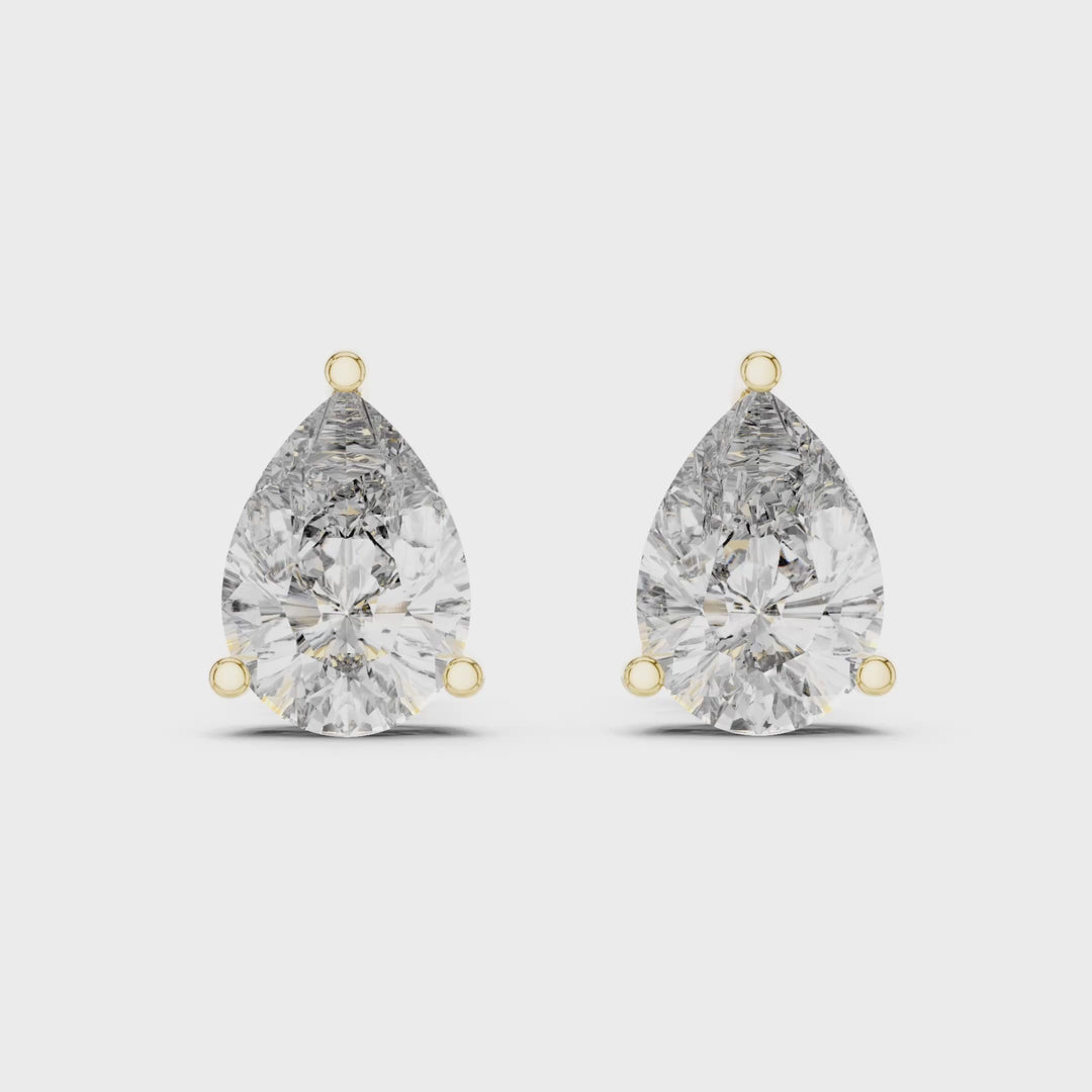 Pear Shape Diamond Stud Earrings - E1148