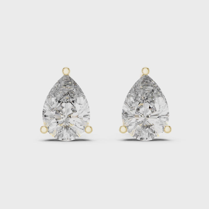 Pear Shape Diamond Stud Earrings - E1148