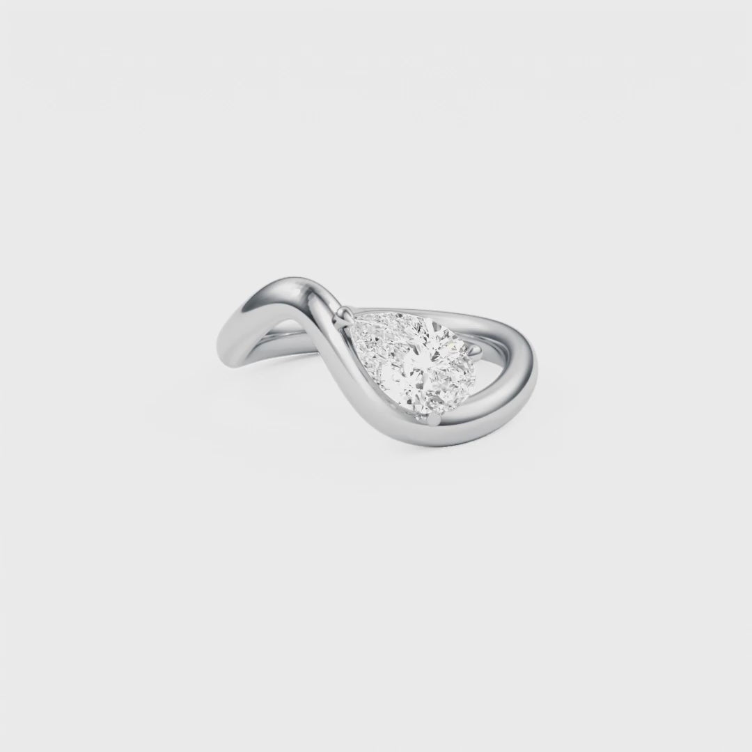The Twist Pear Diamond Engagement Ring - R1032