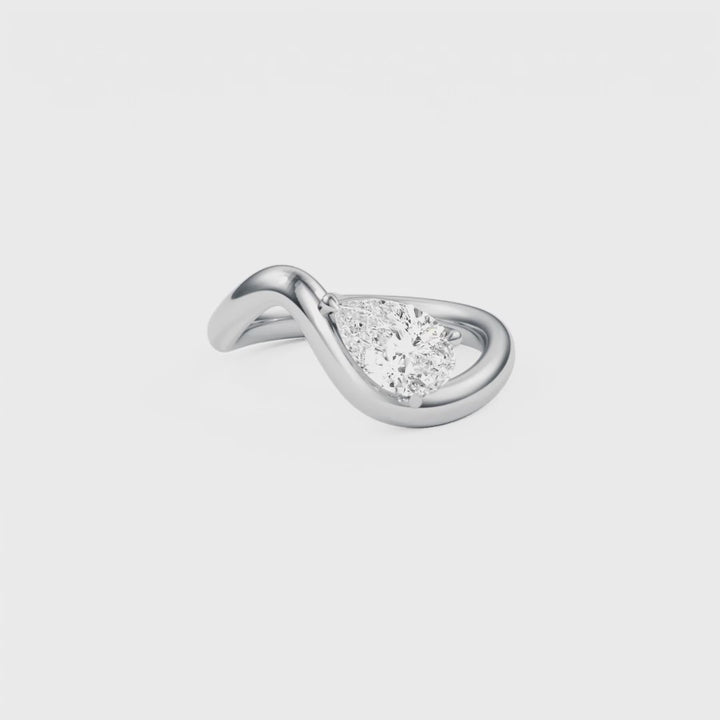 The Twist Pear Diamond Engagement Ring - R1032