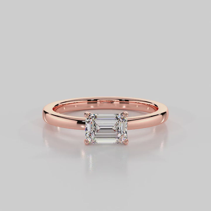 Classic Romance Solitaire East-West Engagement Ring - R1009