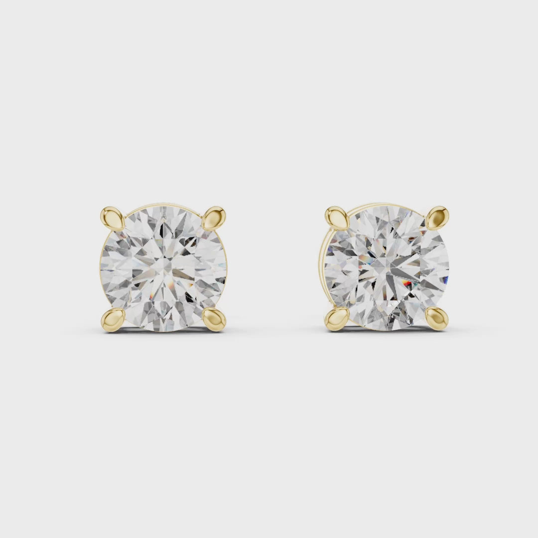 Round Diamond Stud Earrings - E1151