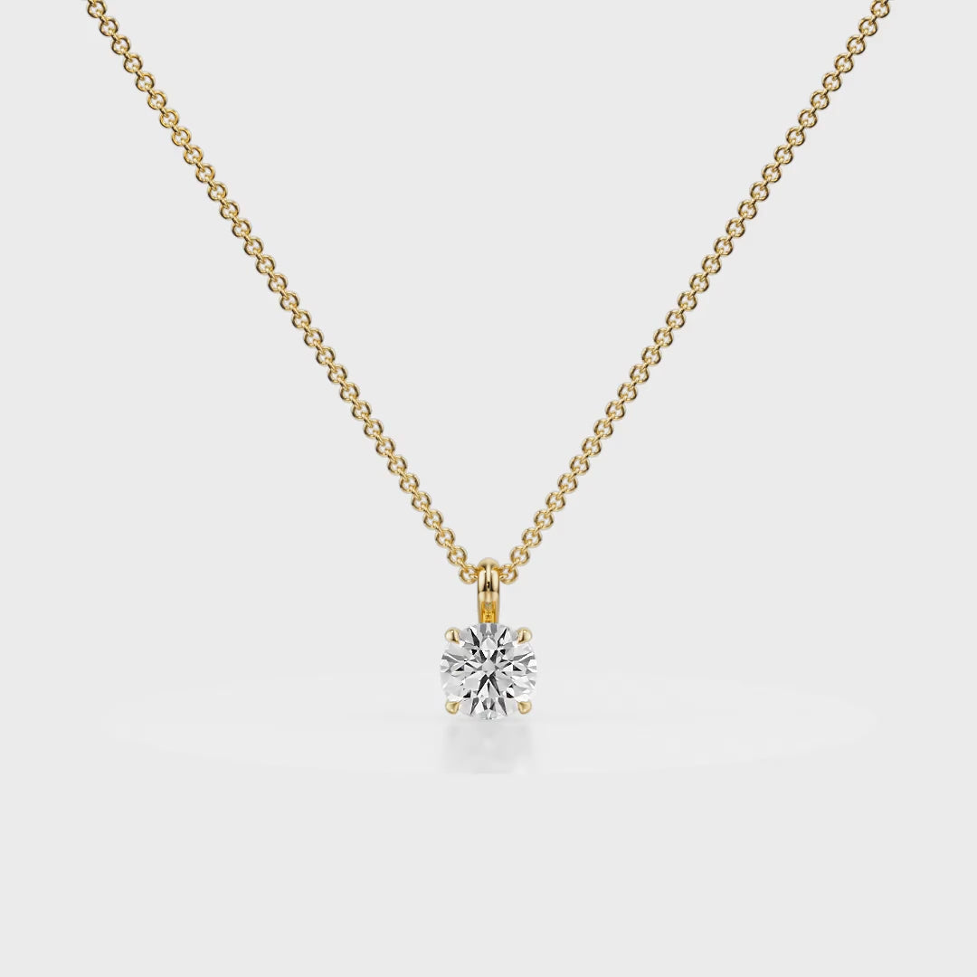 Eternal Shine Single Ball Diamond Pendant 18K Yellow Gold
