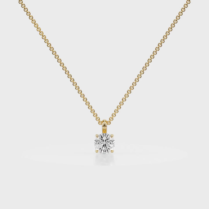 Eternal Shine Single Ball Diamond Pendant 18K Yellow Gold