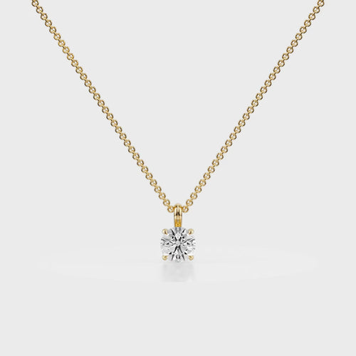 Eternal Shine Single Ball Diamond Pendant 18K Yellow Gold