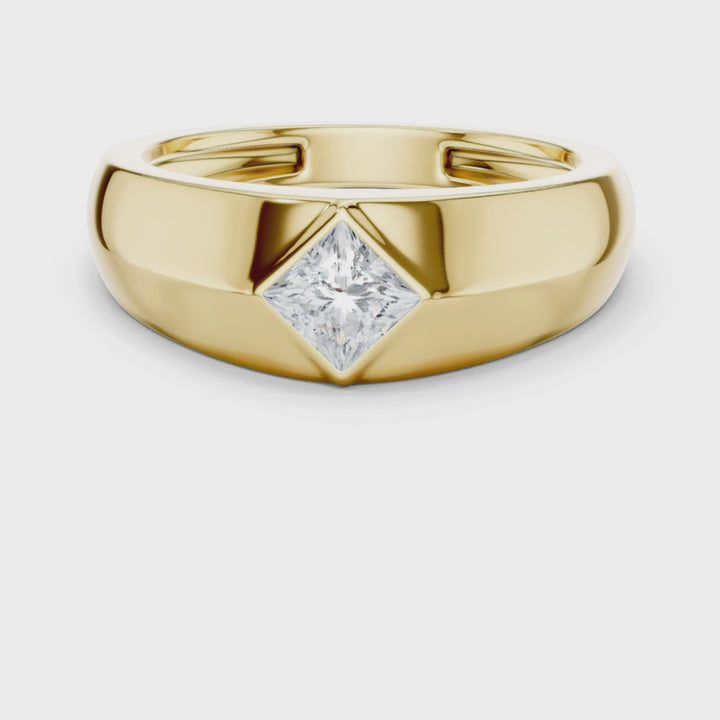 Bezel Princess 0.5 ctw Diamond Men's Band - B1139