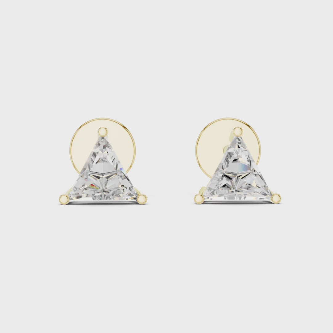 Triangular Diamond Stud Earrings - E1149