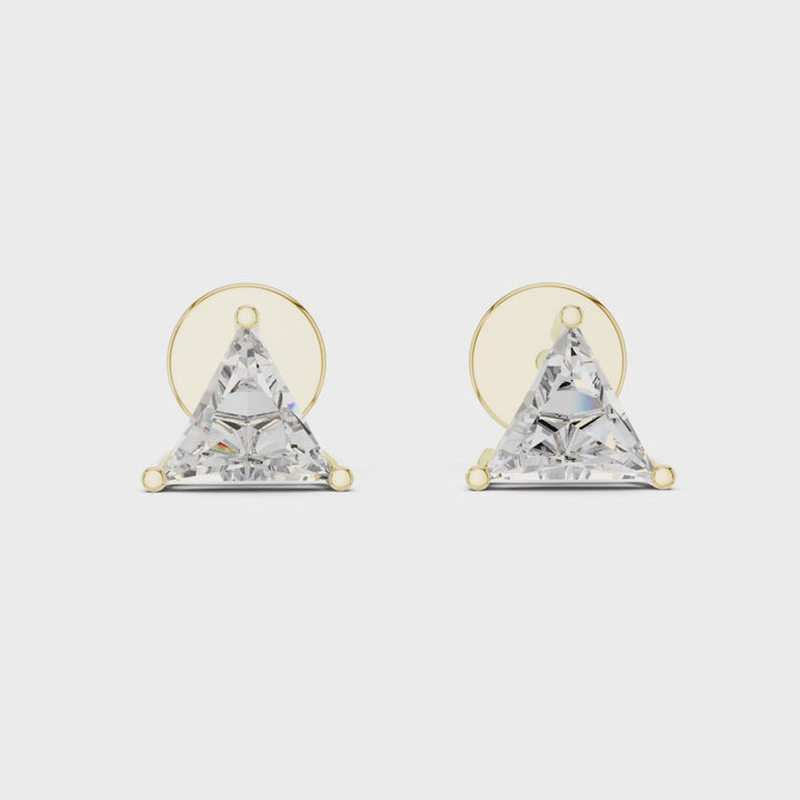 Triangular Diamond Stud Earrings - E1149