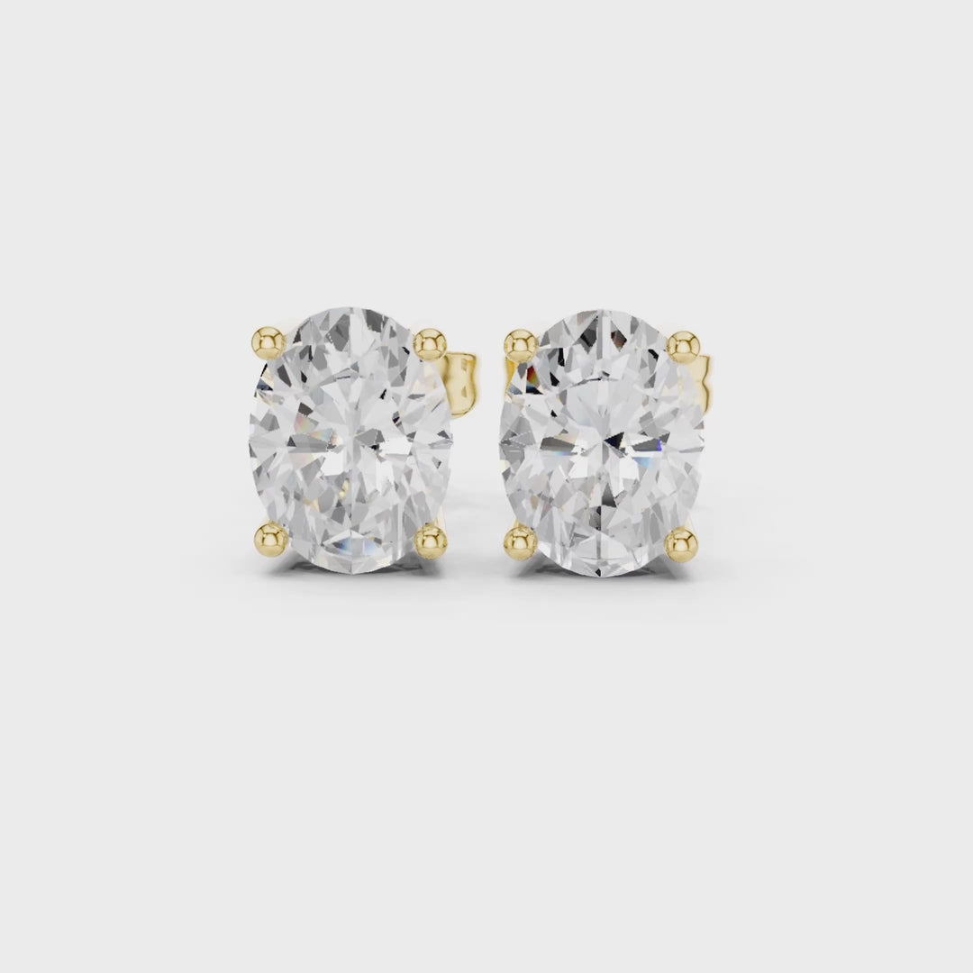 Oval Diamond Stud Earrings - E1137