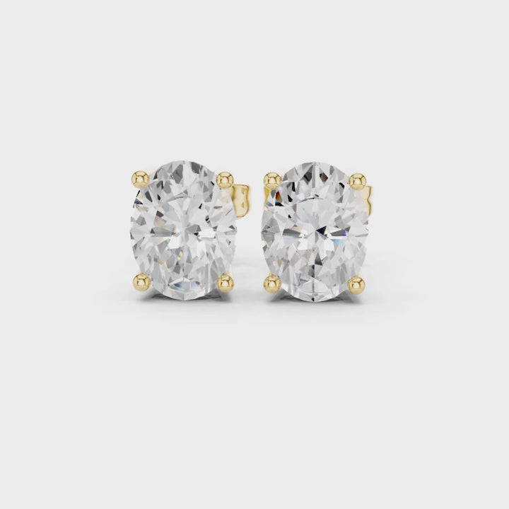 Oval Diamond Stud Earrings - E1137