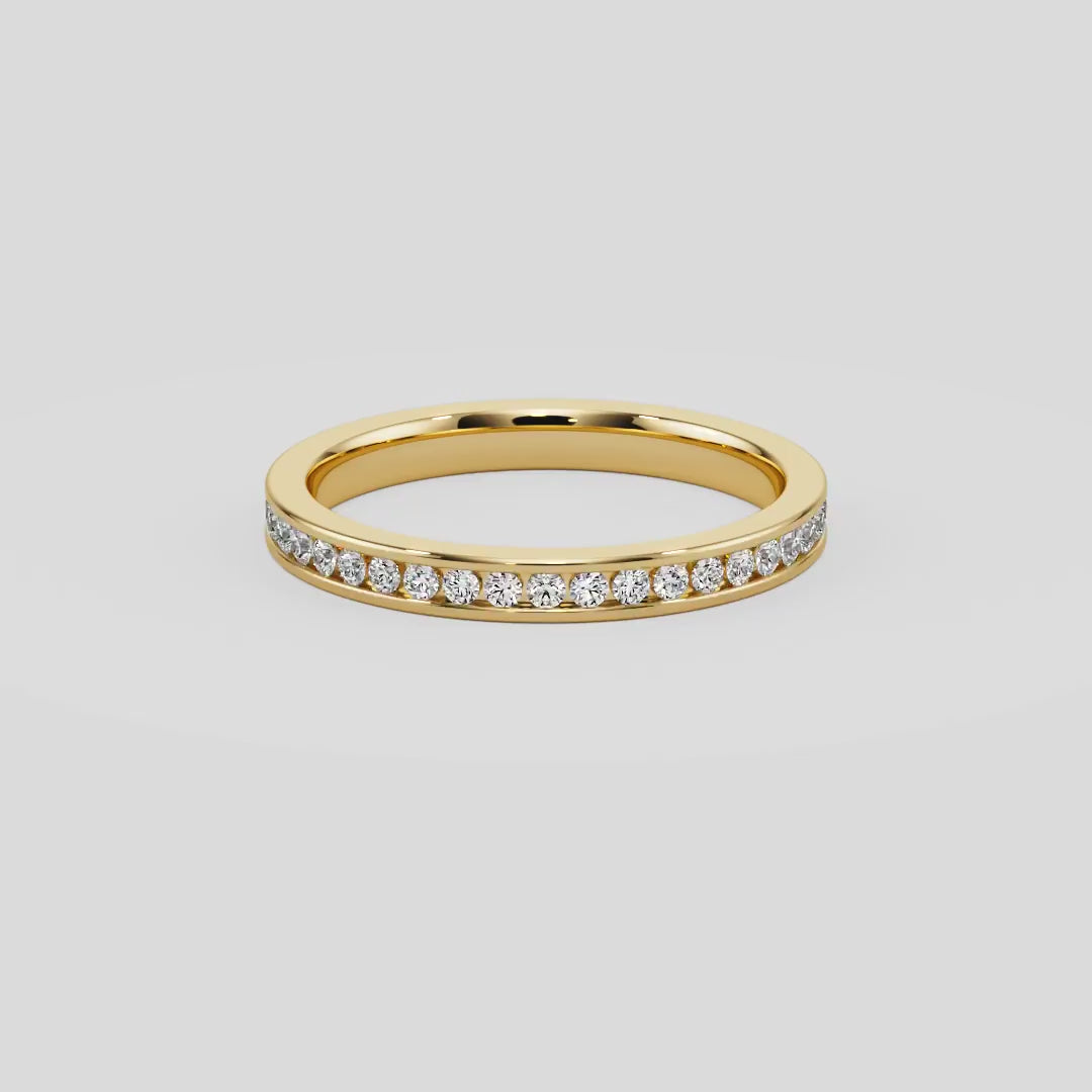 Love Story Channel Wedding Band - B1001