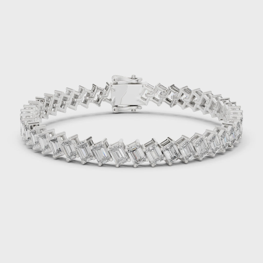 Emerald 7.5 ctw Lab Diamond Tennis Bracelet- BC123