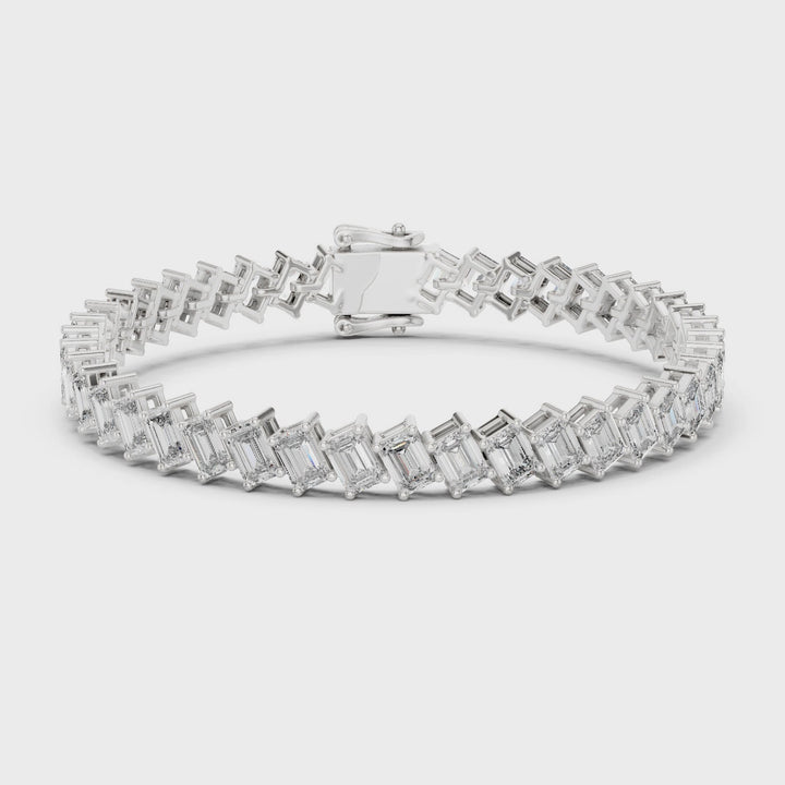 Emerald 7.5 ctw Lab Diamond Tennis Bracelet- BC123