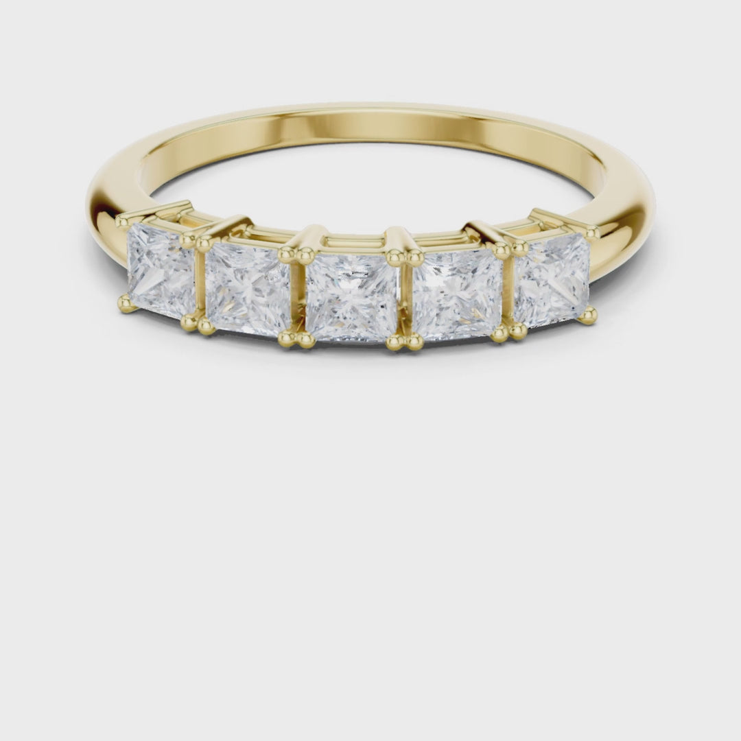 Five Stone Princess Cut 0.65 ctw Diamond Band - B1149
