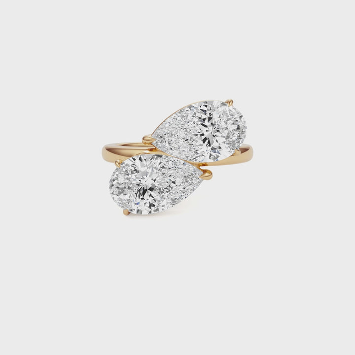 Toi et Moi Pear-Shaped 4 Ctw Ring - R1044