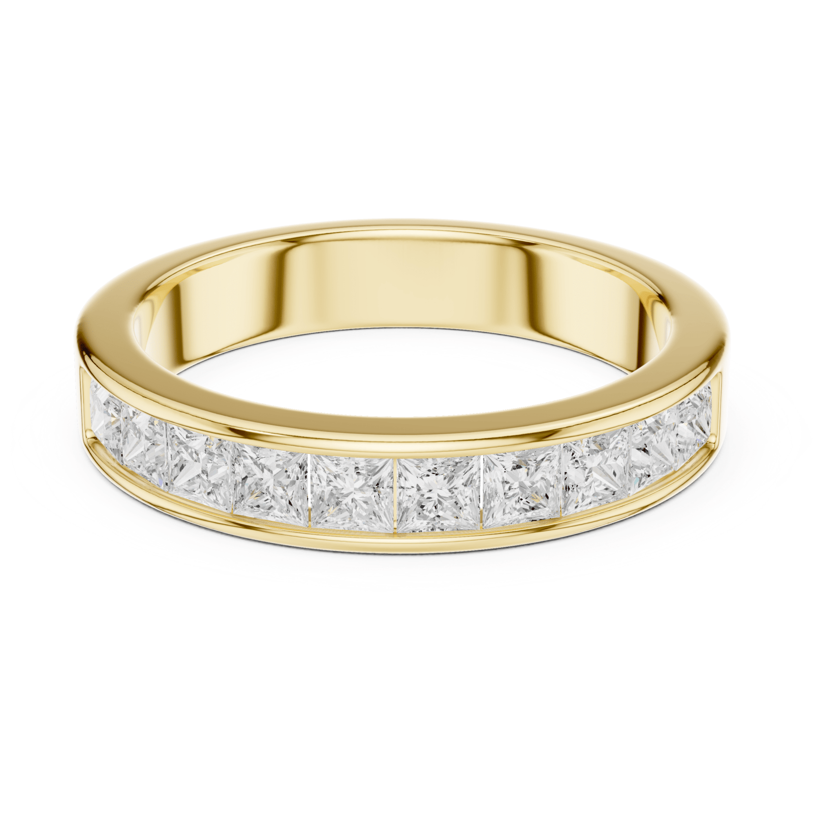 Princess Cut 1 ctw Diamond Half Channel Set Band - B1156 in Wedding Bands by 18 KARATS INC.
