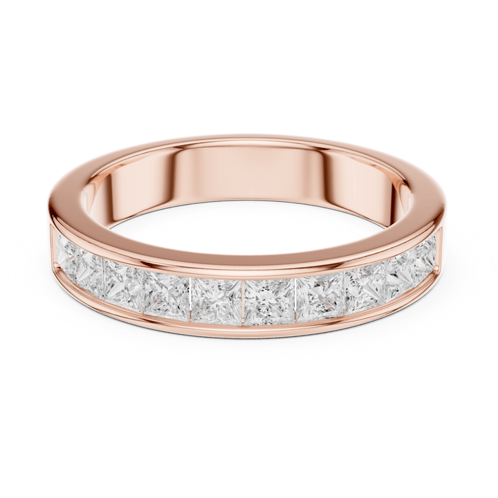 Princess Cut 1 ctw Diamond Half Channel Set Band - B1156 in Wedding Bands by 18 KARATS INC.