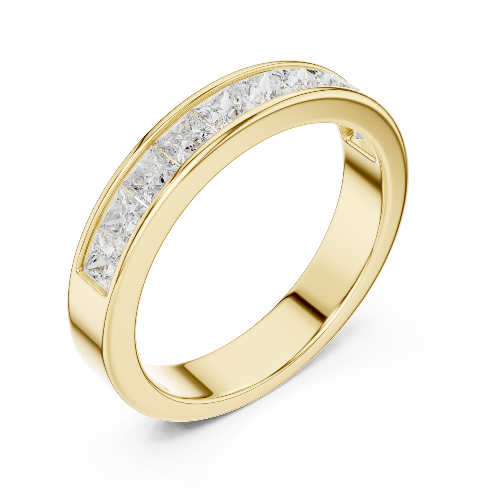 Princess Cut 1 ctw Diamond Half Channel Set Band - B1156 in Wedding Bands by 18 KARATS INC.