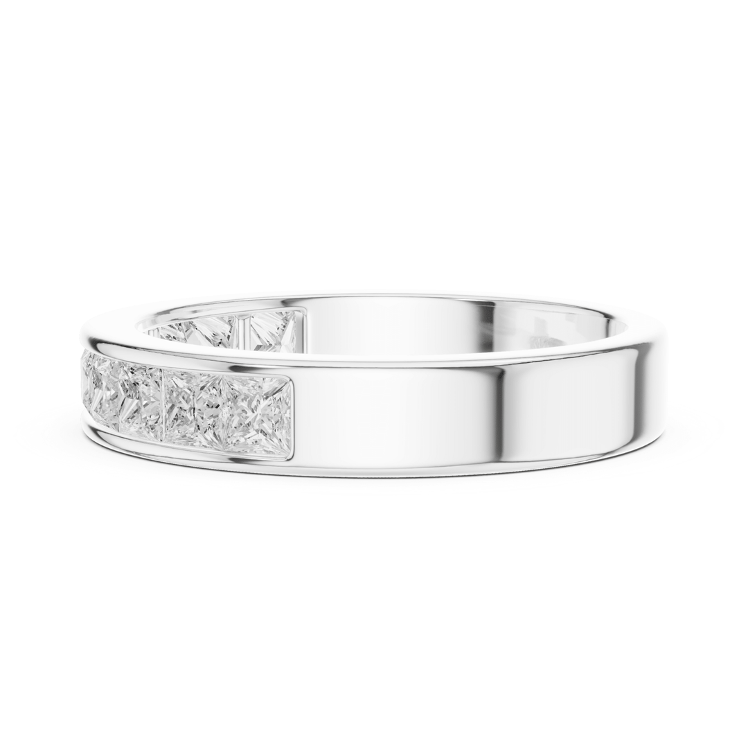 Princess Cut 1 ctw Diamond Half Channel Set Band - B1156 in Wedding Bands by 18 KARATS INC.