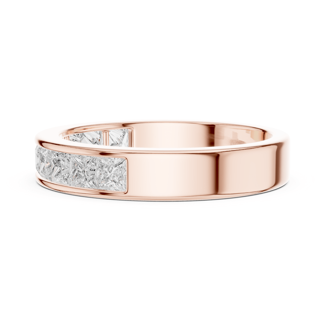 Princess Cut 1 ctw Diamond Half Channel Set Band - B1156 in Wedding Bands by 18 KARATS INC.