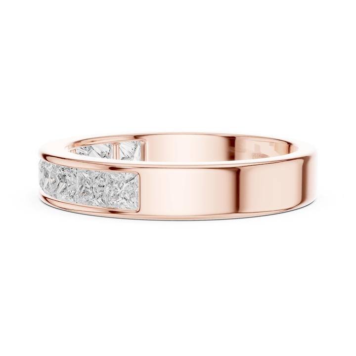 Princess Cut 1 ctw Diamond Half Channel Set Band - B1156 in Wedding Bands by 18 KARATS INC.